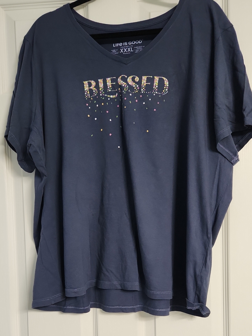Life Is Good Crusher-Lite Blessed Graphic Tee Blue XXXL